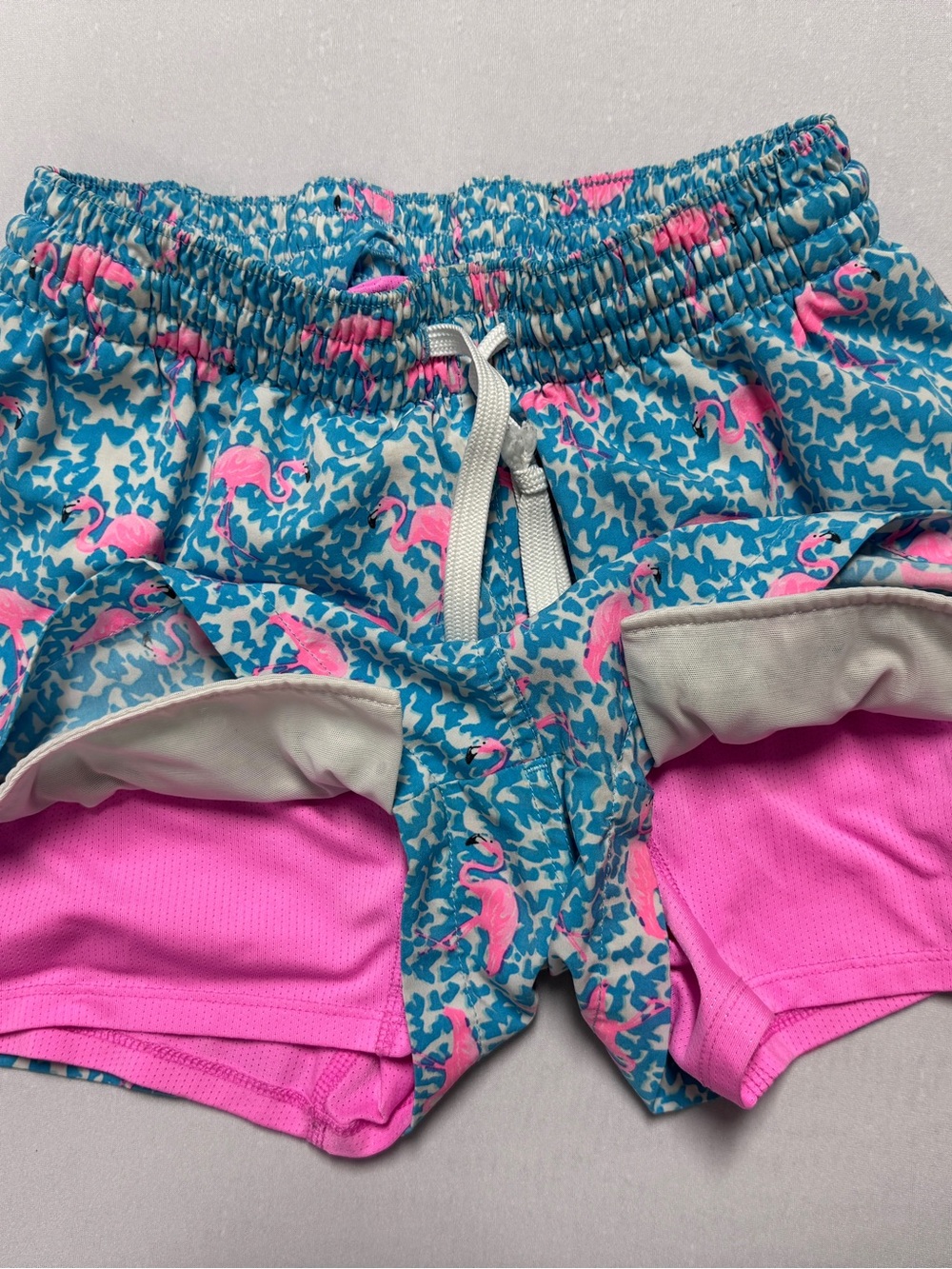 Chubbies Boys X-small Blue Flamingo Swim Trunks 4 Inch Inseam - Picture 5 of 6